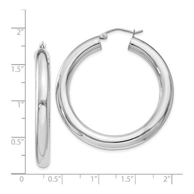 Sterling Silver 42mm Round Hoop Earrings – view 6