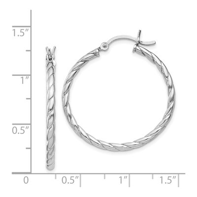 Sterling Silver 30mm Twisted Hoop Earrings – view 5