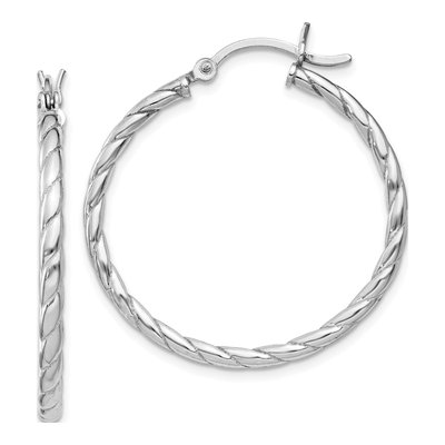 Sterling Silver 30mm Twisted Hoop Earrings