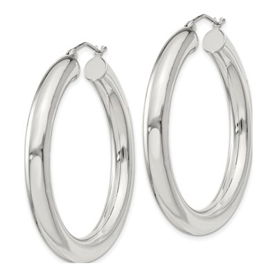 Sterling Silver 42mm Round Hoop Earrings – view 3