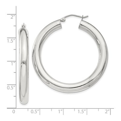 Sterling Silver 42mm Round Hoop Earrings – view 5