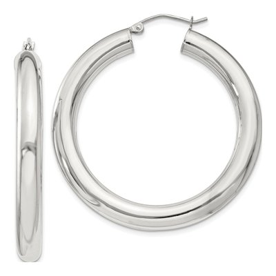 Sterling Silver 42mm Round Hoop Earrings