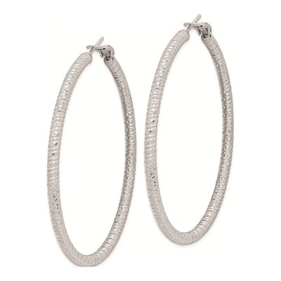 Sterling Silver 60mm Omega Hoop Earrings – view 3