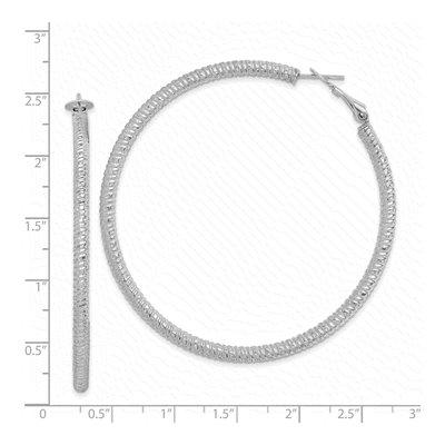 Sterling Silver 60mm Omega Hoop Earrings – view 5