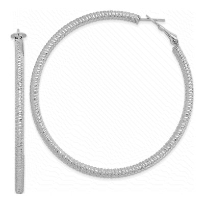 Sterling Silver 60mm Omega Hoop Earrings