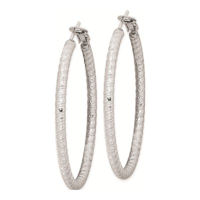 Sterling Silver 50mm Omega Hoop Earrings – view 3