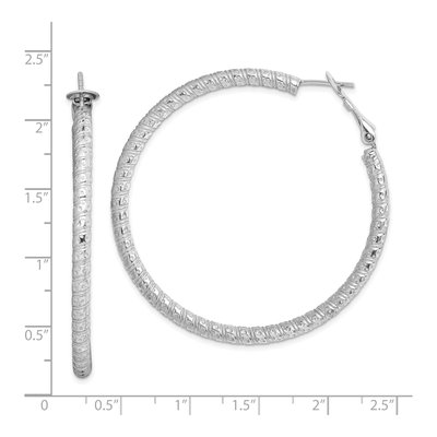 Sterling Silver 50mm Omega Hoop Earrings – view 5