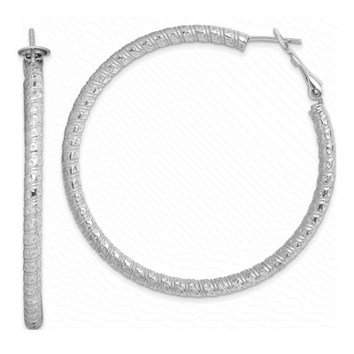Sterling Silver 50mm Omega Hoop Earrings