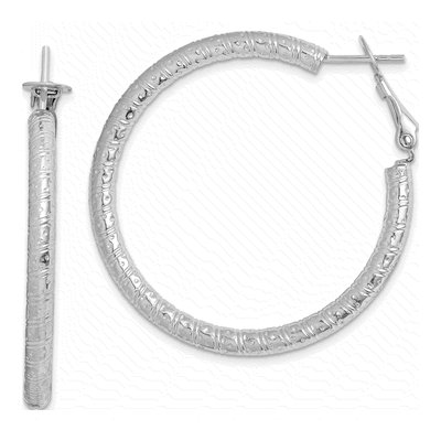 Sterling Silver 40mm Omega Hoop Earrings