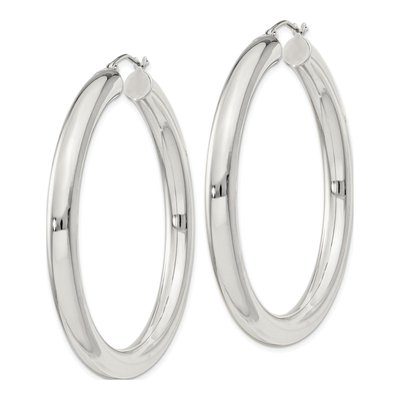 Sterling Silver 52mm Round Hoop Earrings – view 3