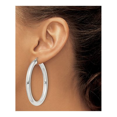 Sterling Silver 52mm Round Hoop Earrings – view 4