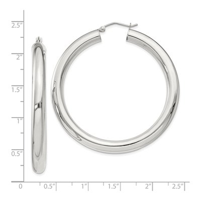Sterling Silver 52mm Round Hoop Earrings – view 5