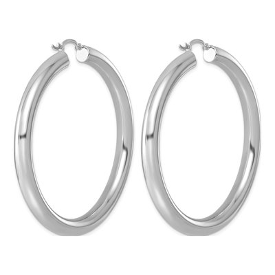 Sterling Silver 57mm Round Hoop Earrings – view 5