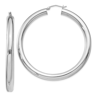 Sterling Silver 57mm Round Hoop Earrings