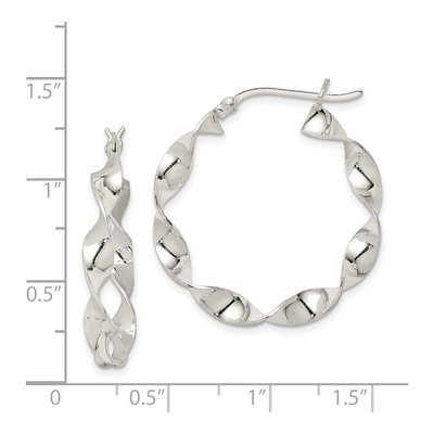 Sterling Silver 30mm Twisted Hoop Earrings – view 5