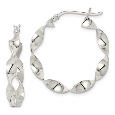 Sterling Silver 30mm Twisted Hoop Earrings