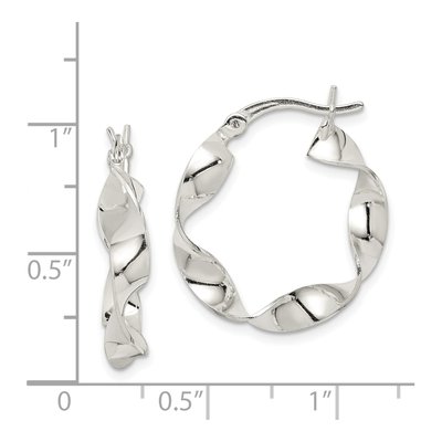 Sterling Silver 22mm Twisted Hoop Earrings – view 5