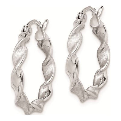 Sterling Silver 20mm Twist Hoop Earrings – view 3