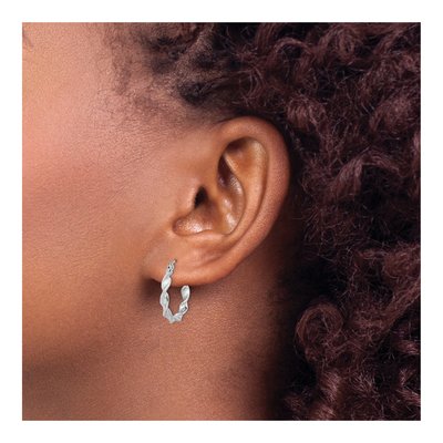Sterling Silver 20mm Twist Hoop Earrings – view 4