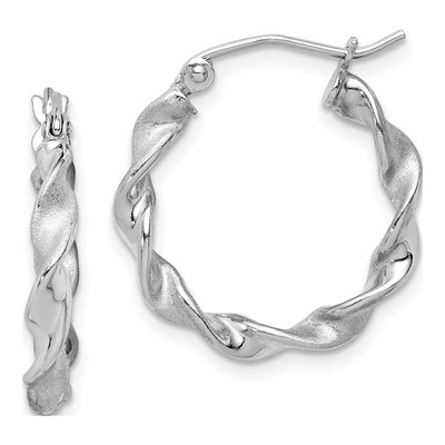 Sterling Silver 20mm Twist Hoop Earrings