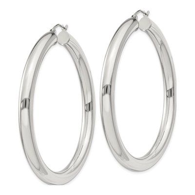 Sterling Silver 57mm Round Hoop Earrings – view 3
