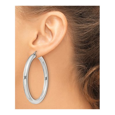 Sterling Silver 57mm Round Hoop Earrings – view 4