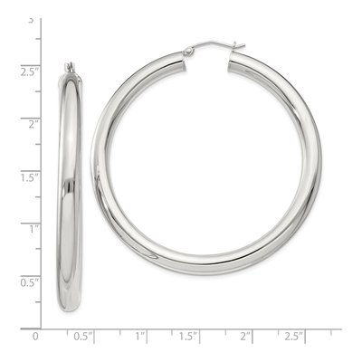 Sterling Silver 57mm Round Hoop Earrings – view 5
