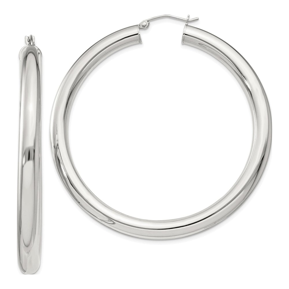 Sterling Silver 57mm Round Hoop Earrings