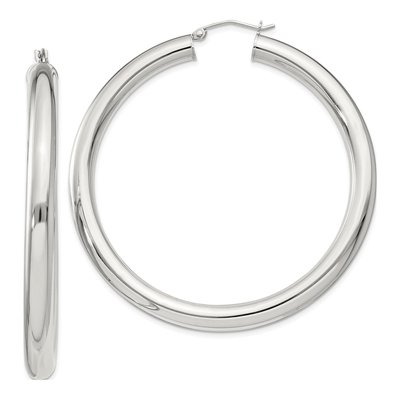 Sterling Silver 57mm Round Hoop Earrings