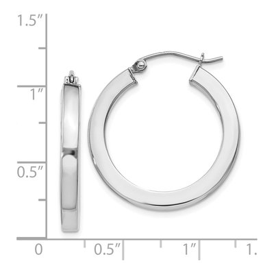 Sterling Silver 25mm Square Tube Hoop Earrings – view 5