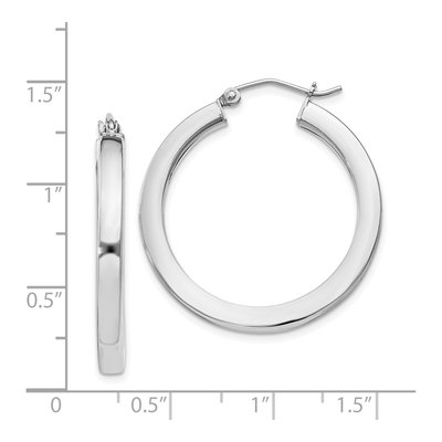 Sterling Silver 30mm Square Tube Hoop Earrings – view 5