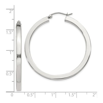 Sterling Silver 40mm Square Tube Hoop Earrings – view 5