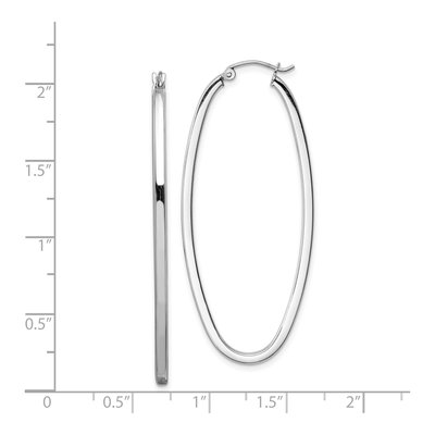 Sterling Silver 51mm Oval Hoop Earrings – view 5