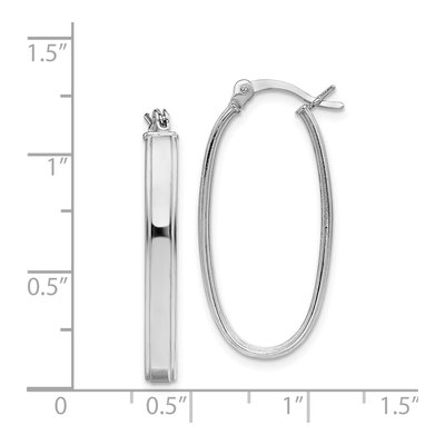 Sterling Silver 29mm Oval Hoop Earrings – view 5