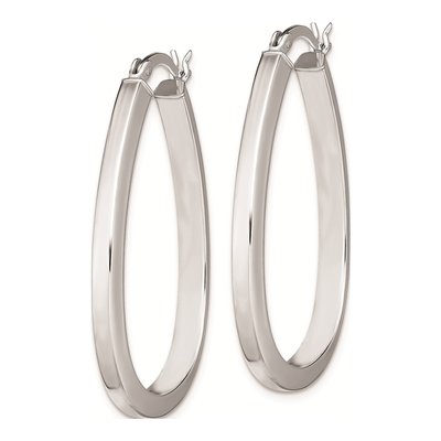 Sterling Silver 38mm Teardrop Hoop Earrings – view 3