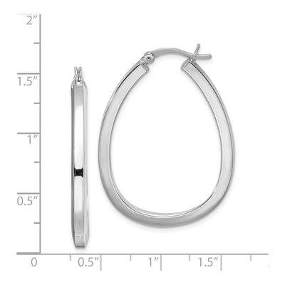 Sterling Silver 38mm Teardrop Hoop Earrings – view 5