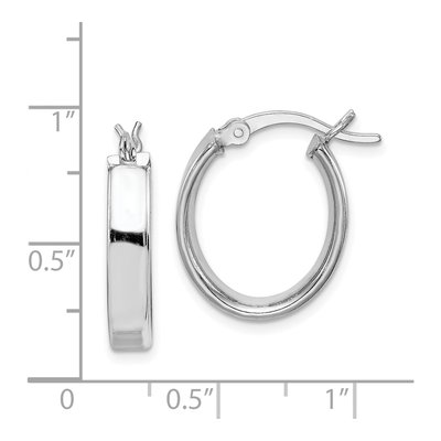 Sterling Silver 20mm Oval Hoop Earrings – view 5