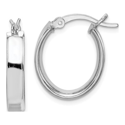 Sterling Silver 20mm Oval Hoop Earrings