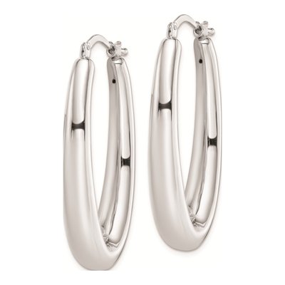 Sterling Silver 38mm Hollow Oval Hoop Earrings – view 3