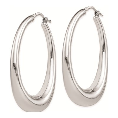 Sterling Silver 52mm Hollow Hoop Earrings – view 3