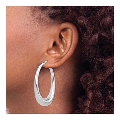 Sterling Silver 52mm Hollow Hoop Earrings – view 4