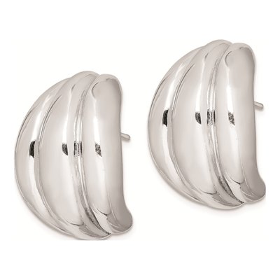 Sterling Silver 23mm Hollow Hoop Earrings – view 3