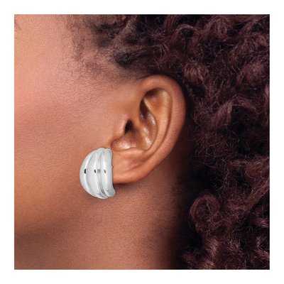 Sterling Silver 23mm Hollow Hoop Earrings – view 4