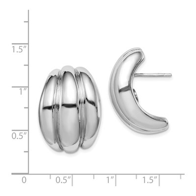 Sterling Silver 23mm Hollow Hoop Earrings – view 5
