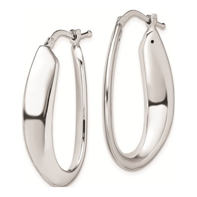 Sterling Silver 30mm Oval Hoop Earrings – view 3