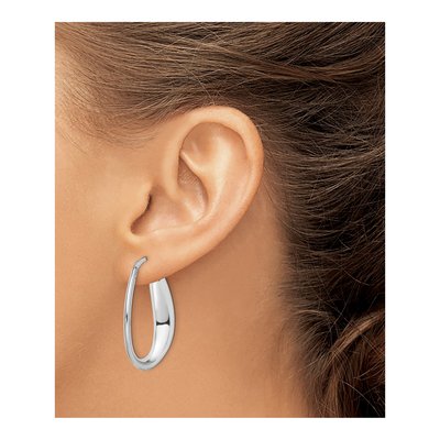 Sterling Silver 30mm Oval Hoop Earrings – view 4