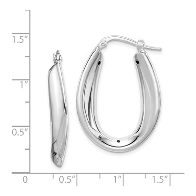 Sterling Silver 30mm Oval Hoop Earrings – view 5