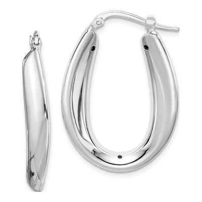 Sterling Silver 30mm Oval Hoop Earrings
