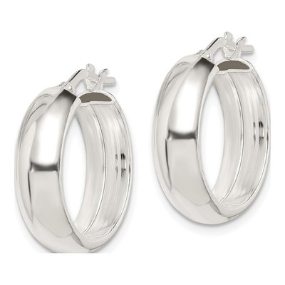 Sterling Silver 22mm Round Hoop Earrings – view 3