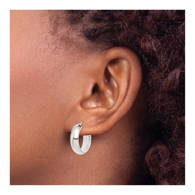 Sterling Silver 22mm Round Hoop Earrings – view 4
